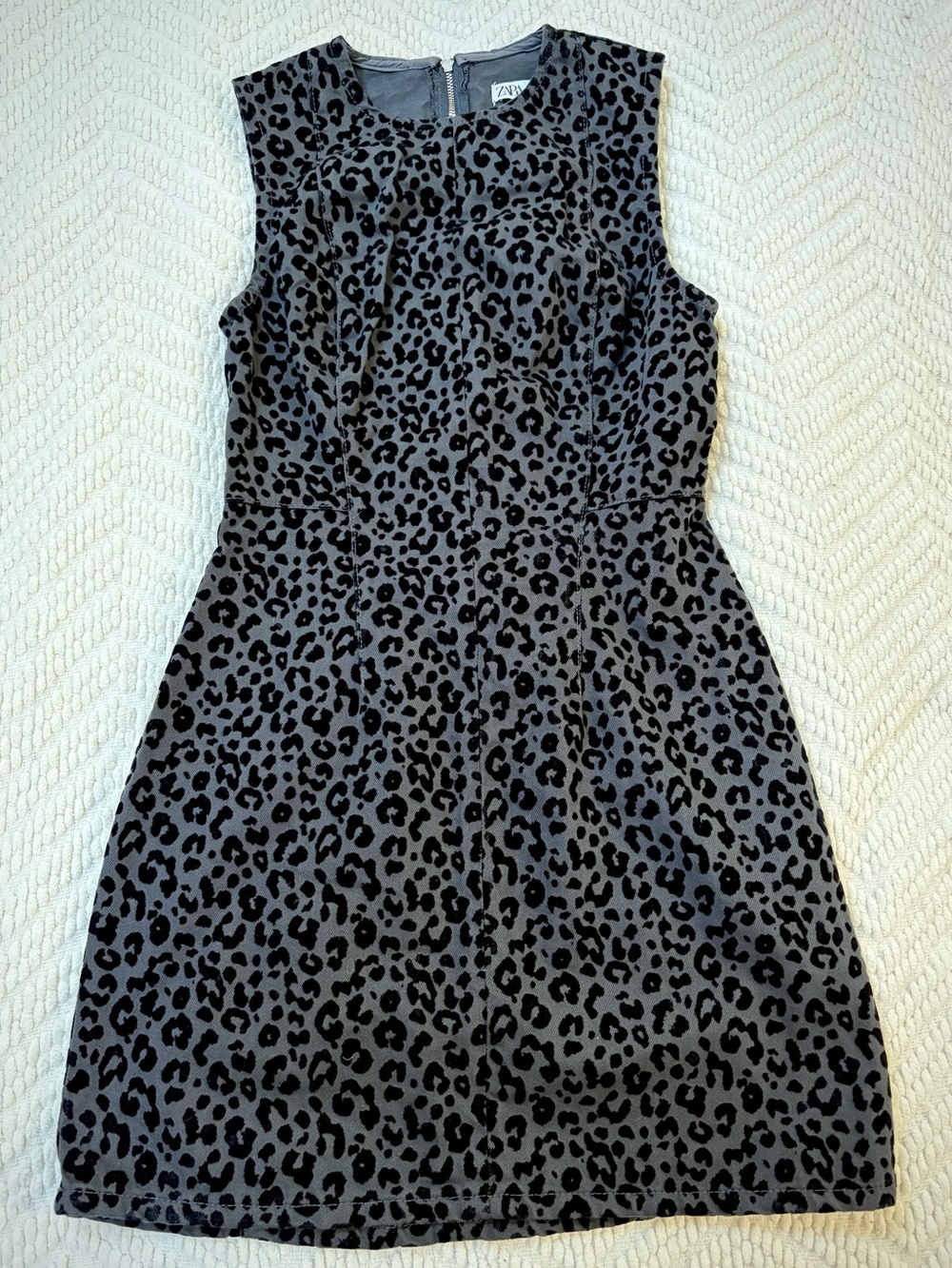 NWT❗️Zara Gray and Black Leopard Print Sleeveless Dress